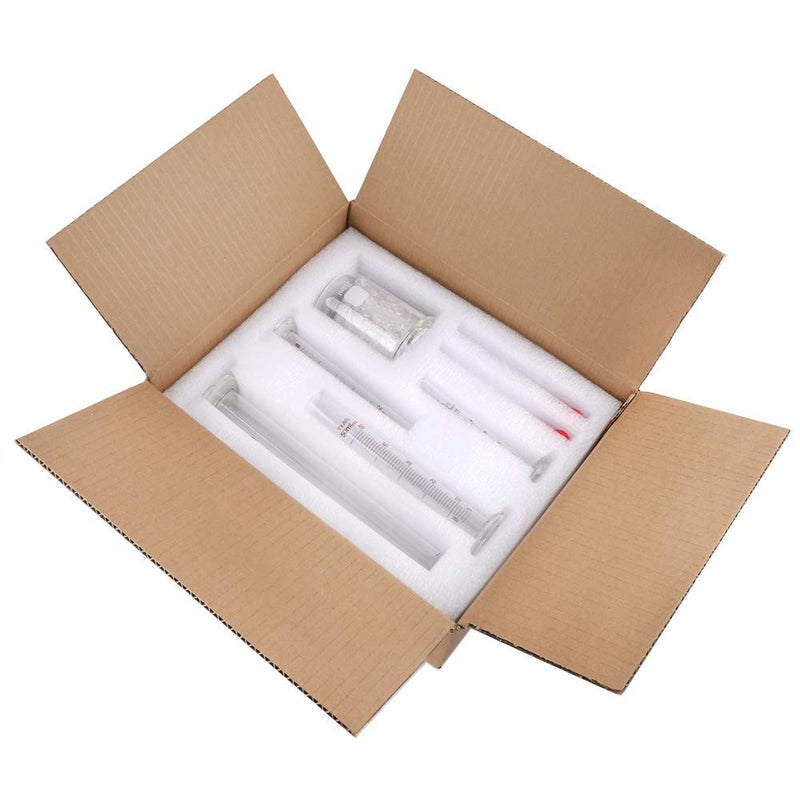 SUPERLELE Glass Graduated Cylinder Set 10ml 25ml 50ml 100ml, Thick Glass Beaker Set 50ml 100ml 250ml with 2 Droppers - Image 5
